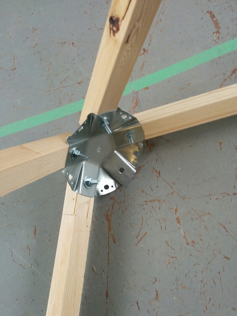 Star plates for a wooden geodesic Dome Commercial Ops VHS Talk Vancouver Hack Space
