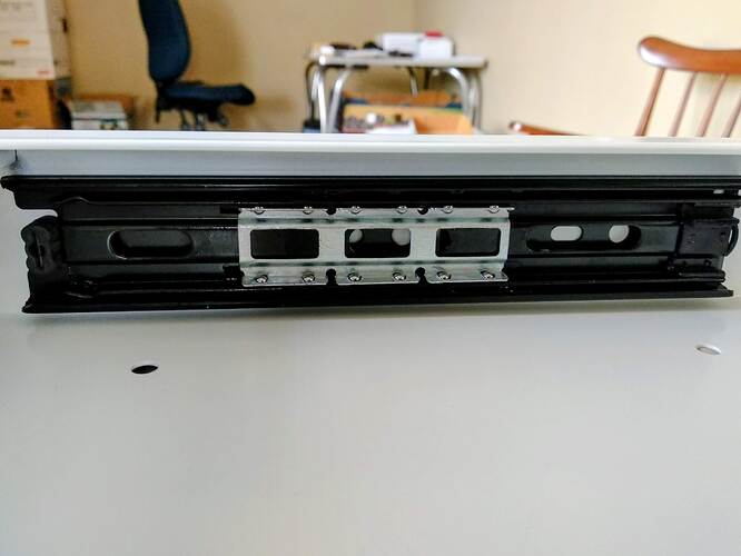 Left drawer slide properly assembled