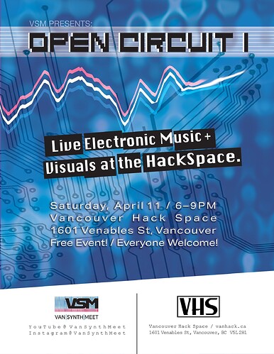 Poster for Vancouver Synth Meetup event